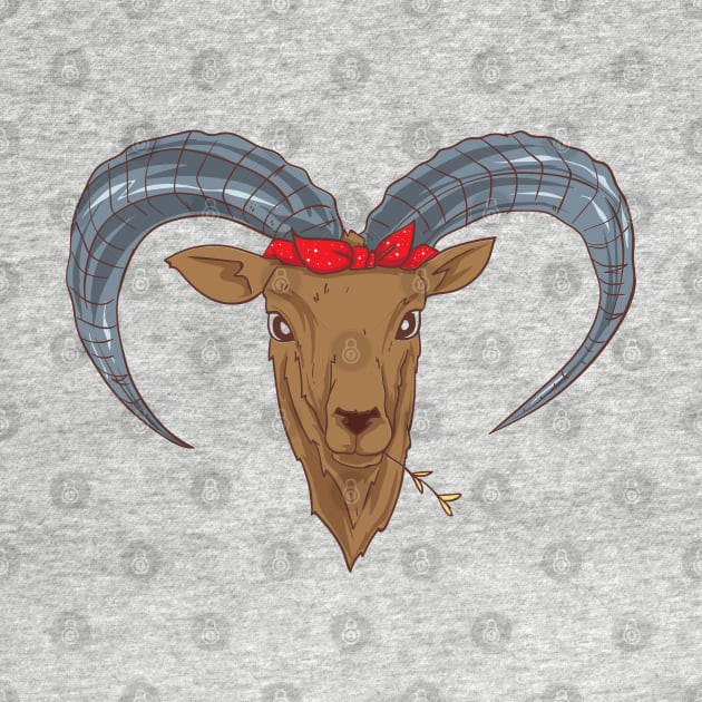 GOAT: Goat With Bandana goat tee shirts gift by woormle